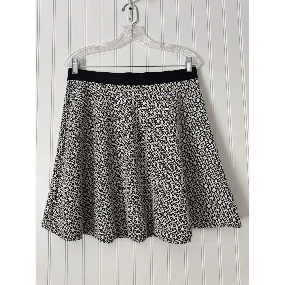 Boden Flattering Skater Skirt Black and White Print Size‎ 8